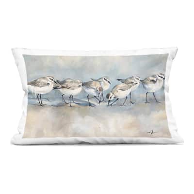 Stupell Sandpiper Birds Mirage Decorative Printed Throw Pillow Design by Ramona Murdock