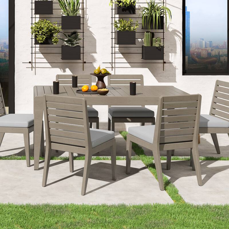 Homestyles Sustain Brown Wood Outdoor Dining Table - 66" x 36" x 30"