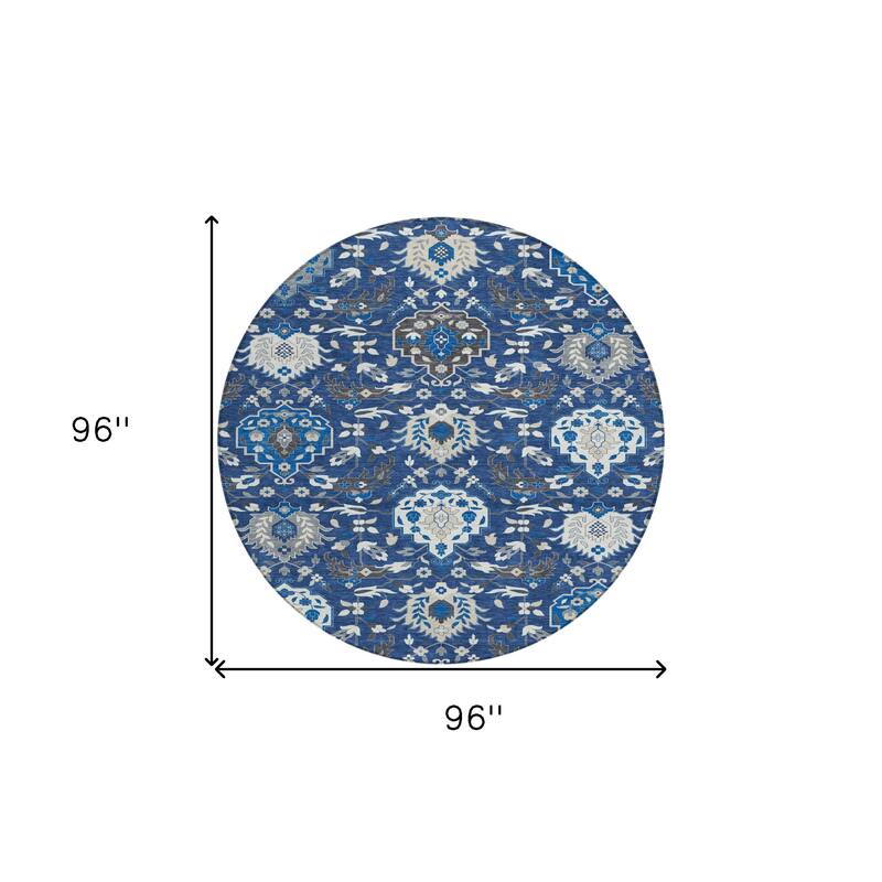 HomeRoots Damask Traditional Rectangle Outdoor Rug