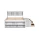 preview thumbnail 5 of 7, Full Size Platform Bed with Bookcase Headboard, Under Bed Storage Drawers and Bed End Storage Case, White