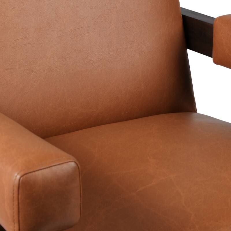 Non-Woven Fabric Wood Frame Modern Chair with Upholstered Padded Arms