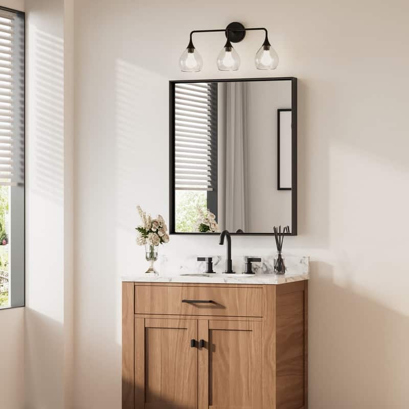 Keonjinn Aluminum Framed Wall Mount Bathroom Vanity Mirror