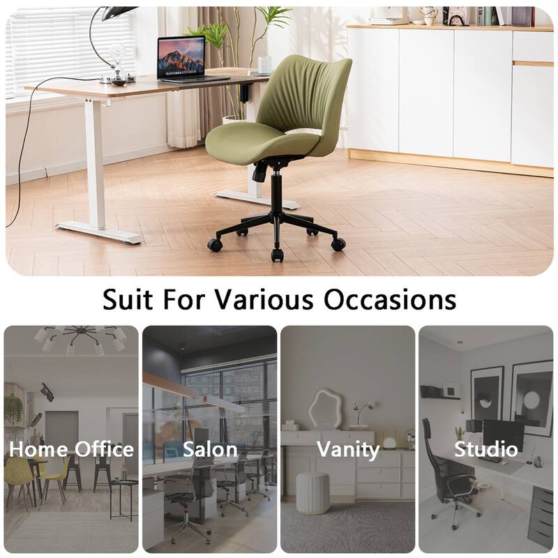 Ergonomic Faux Leather Office Chair, Swivel Task Chair