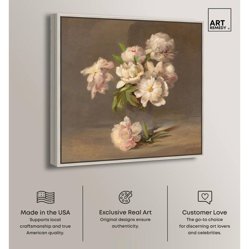 Porter Peonies in a Vase Canvas by Art Remedy