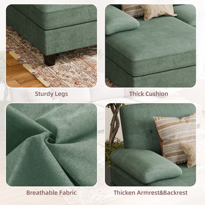 106'' Sectional Sofa with Thick Cushions for Living Room