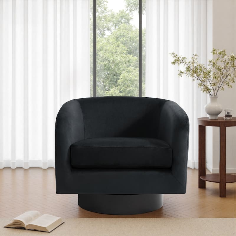 UIXE 360° Swivel Barrel Accent Chair Velvet Armchair For Living Room