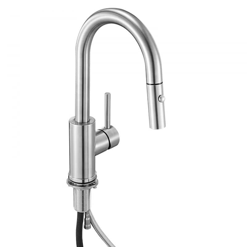 Silver Single-Handle Kitchen Faucet with Pull-Down Sprayer and Dual Mode - 7.48 x 1.89 x 14.17 inch