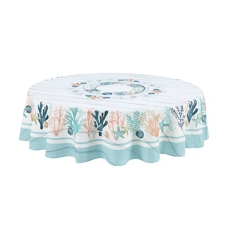 Laural Home Coastal Reef 70 in Round Tablecloth