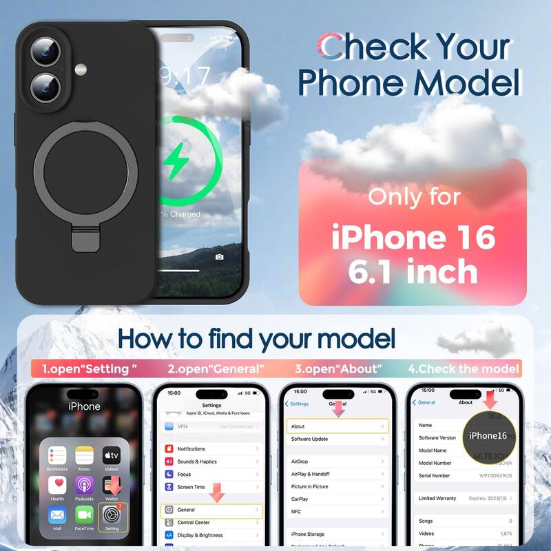 iPhone 16 Case, Liquid Silicone, Moisturizing Factor, Extreme Soft Slim Phone Case with Stand Compatible with MagSafe 6.1 inch