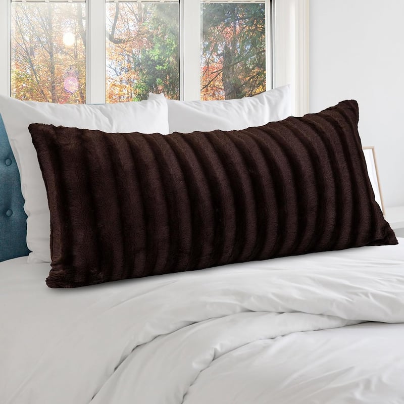 Cheer Collection 18x40 Faux Fur Decorative Throw Pillow