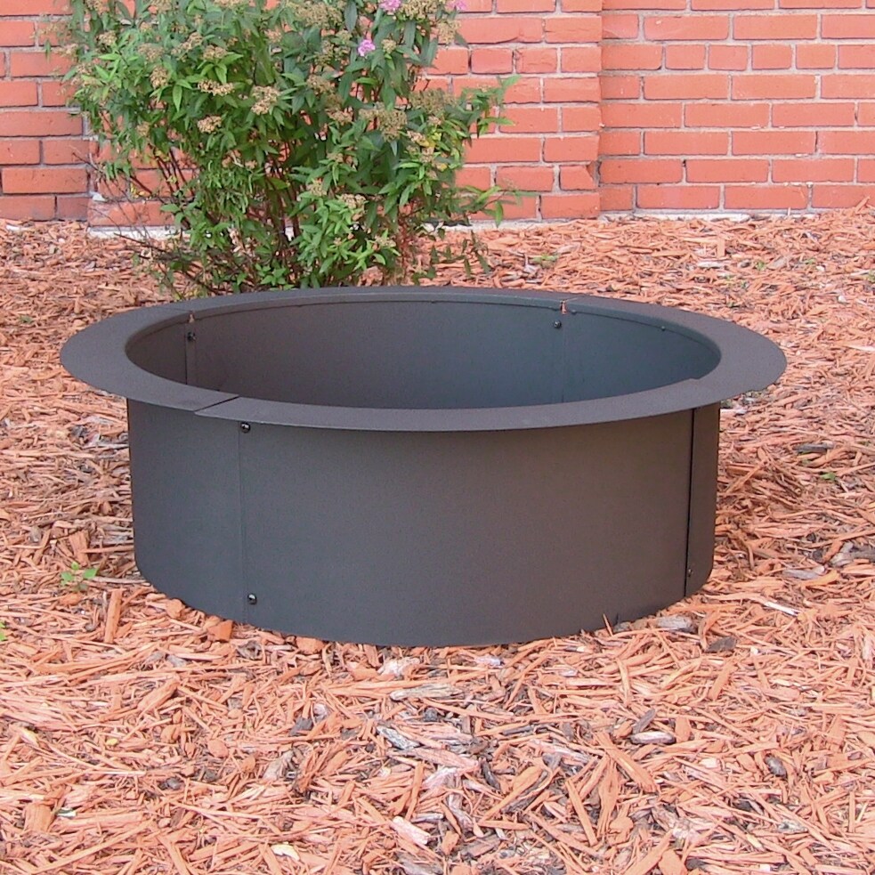 Shop Sunnydaze Fire Ring Durable Black Steel Diy Backyard Fire Pit Liner Rim 27 Overstock 11594213
