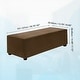 preview thumbnail 37 of 55, Stretch Foot Stool Cover Rectangular Square Foot Stool Slipcover Dark Brown - 39.76"-50"