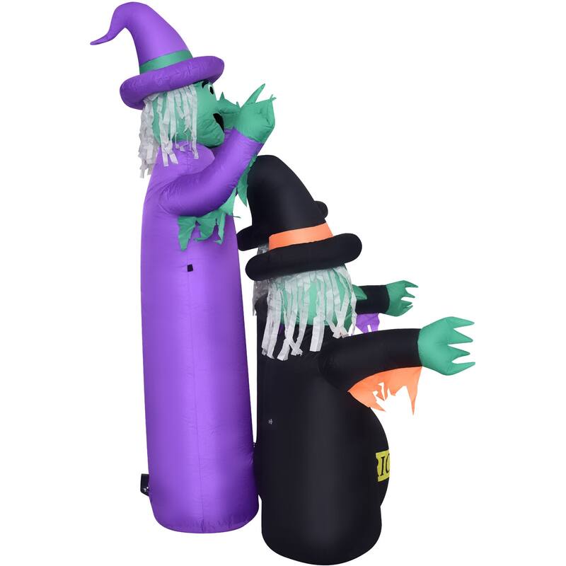 Haunted Hill Farm 6-Ft. Inflatable Pre-Lit Brewing Witch Trio with Cauldron