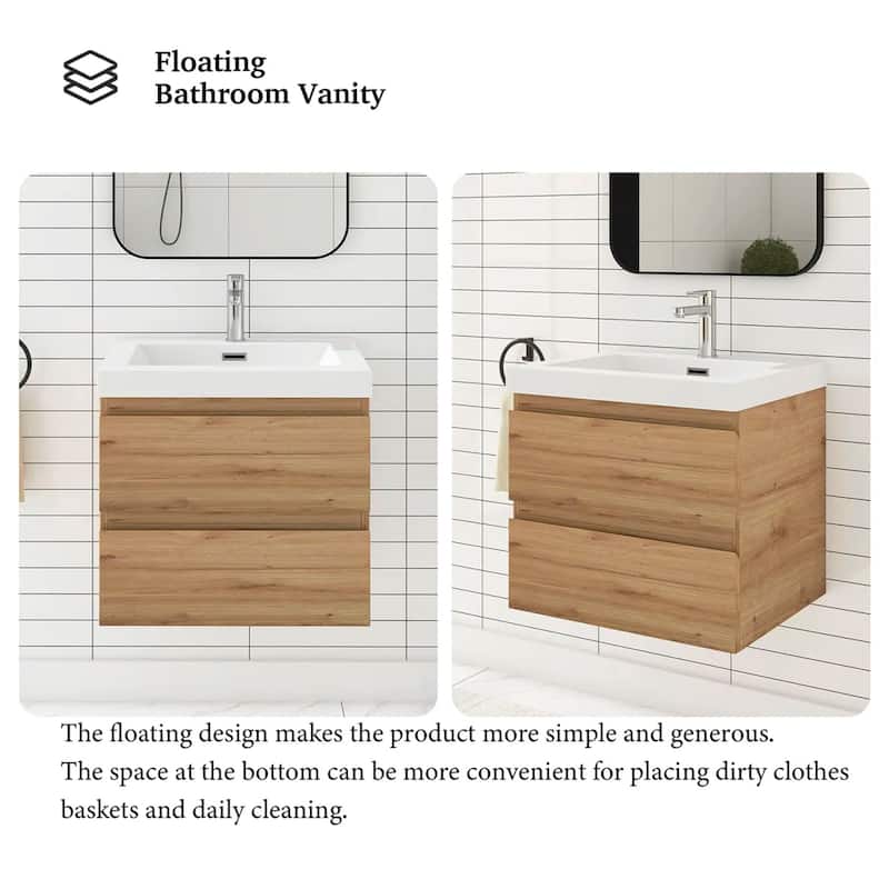 Floating Bathroom Vanity with Resin Top
