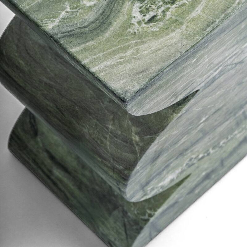 Studio London Side Table Faux Marble Effect Concrete Stool Indoor Outdoor Use