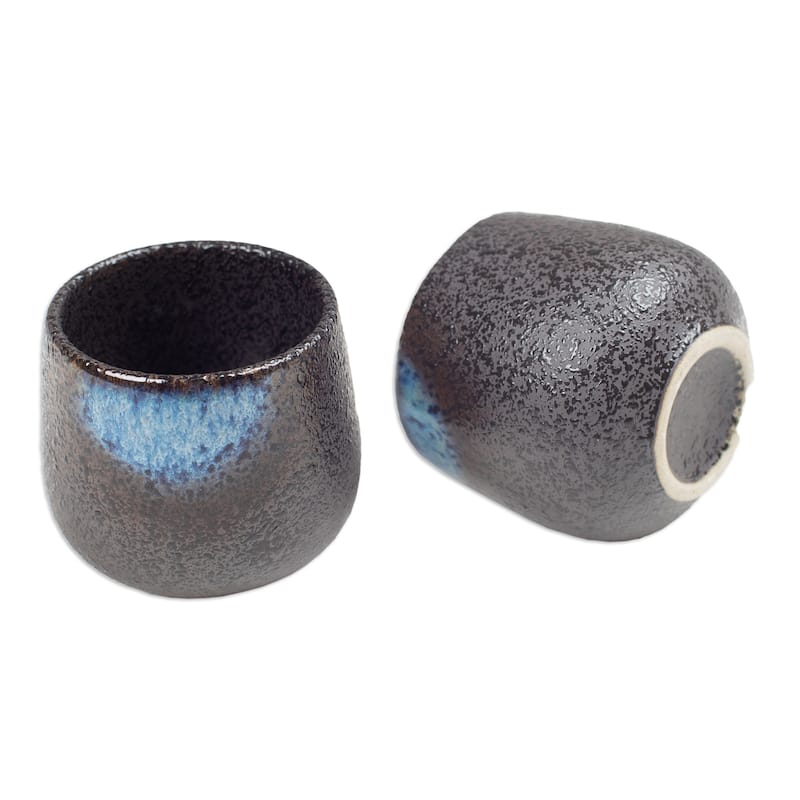 Novica Handmade Bohemian Satisfaction Ceramic Cups (Pair)