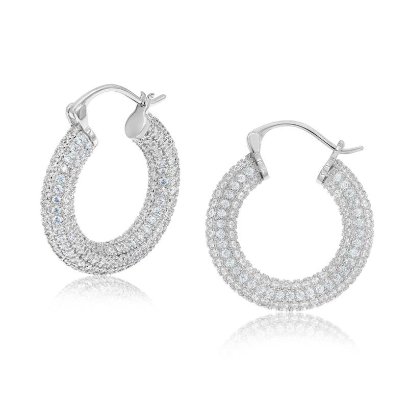 SHYMI Thick Pave Hoops