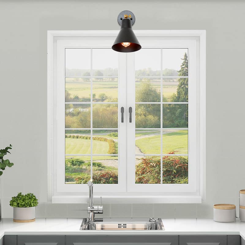 Adjustable Wall Sconce 1-Light Wall Lamp Black Light