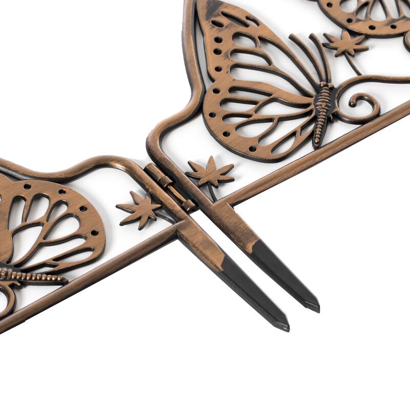 Decorative Butterfly Design Plastic Fence Garden Edging Landscape Border Path Panel, Pack of 6