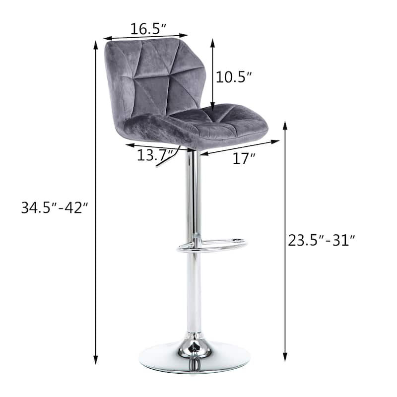 Upholstered Adjustable Barstools Counter Bar Pub Height Stools Set of 2