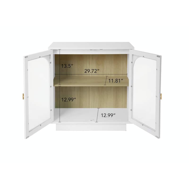 2 Storage Cabinet with Glass Door