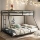preview thumbnail 2 of 9, Twin over Full Metal Bunk Black for Kids and Adult, Low Profile and Easy Climbing with Stable Ladder