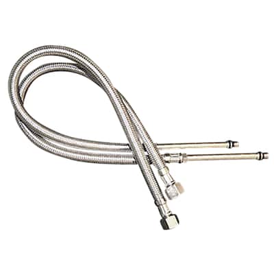 Faucet Supply Lines Stainless Pair Steel 19.5" Bathroom Kitchen Faucet Connector Renovators Supply - N/A