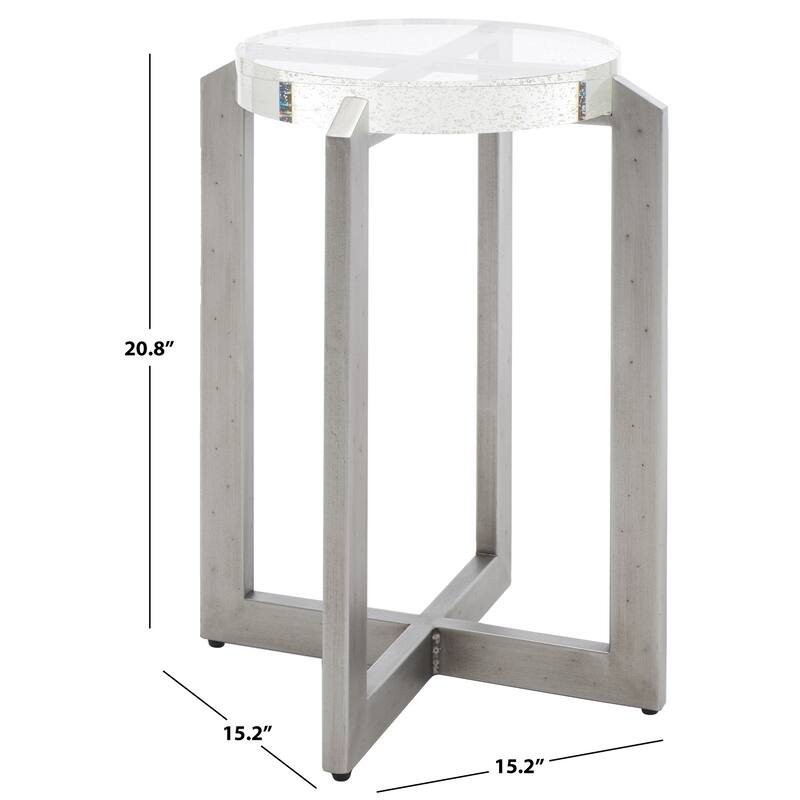 SAFAVIEH Couture Pixie Round Bubble Glass Accent Table - 15"W x 15"D x 21"H