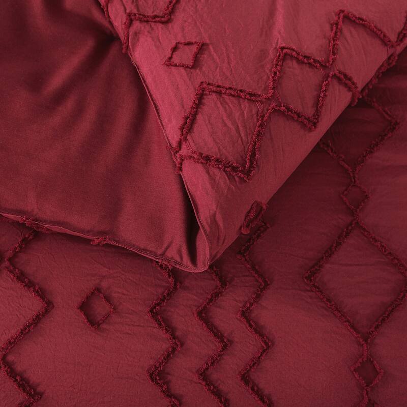Lightweight Tufted Comforter Set Embroidery Geometric Comforter Sets for All Season
