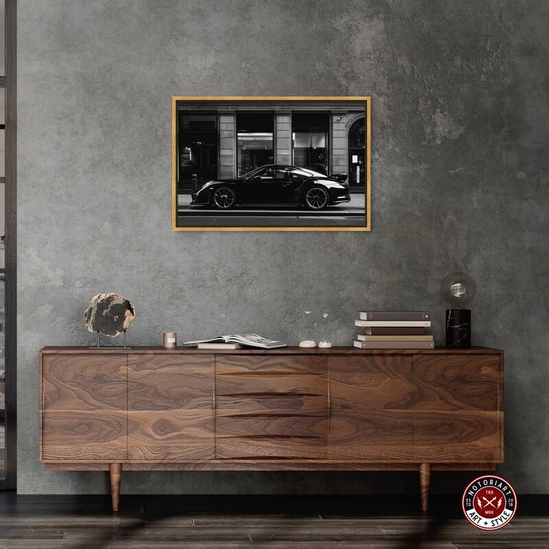 Notoriart City Streets Car Framed Car 1 Piece Canvas Wall Art