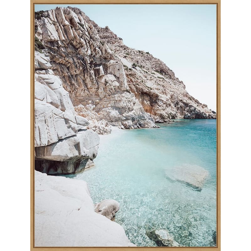 Ikaria Seychelles Beach by Bella Eve Framed Canvas Wall Art Print - Sylvie Natural