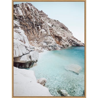 Ikaria Seychelles Beach by Bella Eve Framed Canvas Wall Art Print - Sylvie Natural