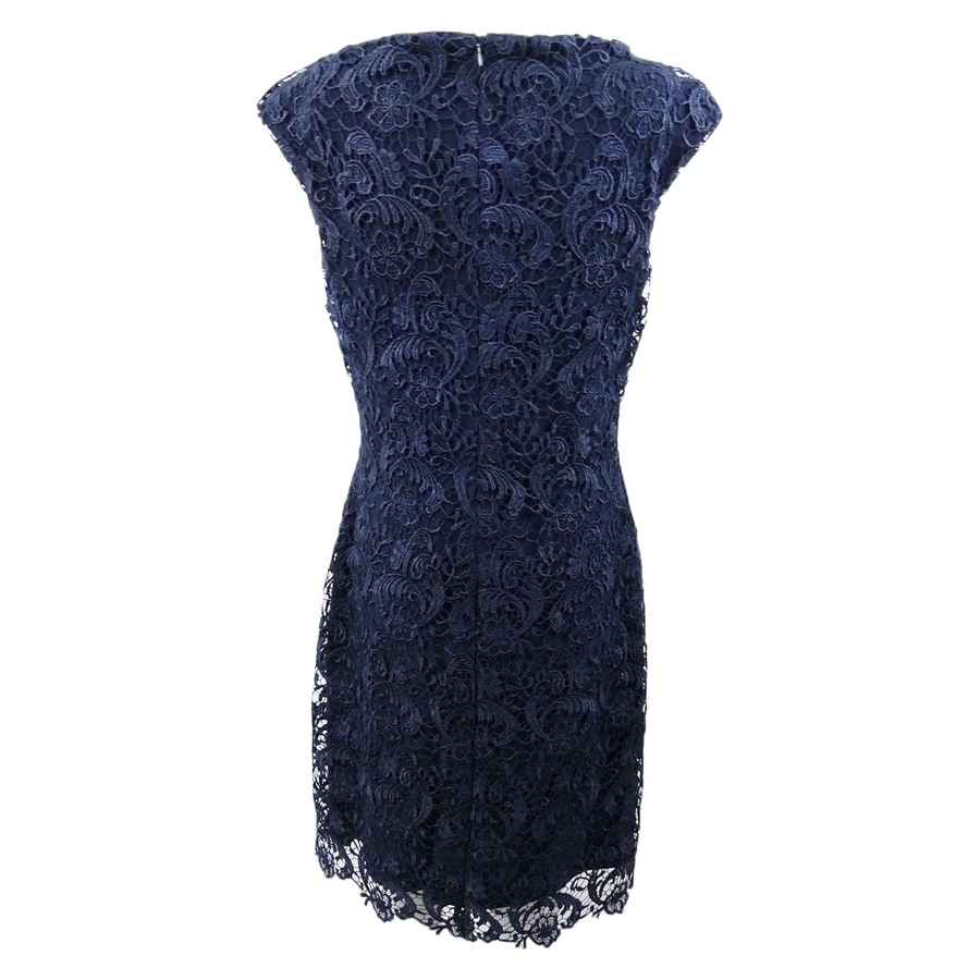 Lauren by Ralph Lauren Women's Floral Lace Sheath Dress (6, Lighthouse  Navy) - Bed Bath & Beyond - 41289854