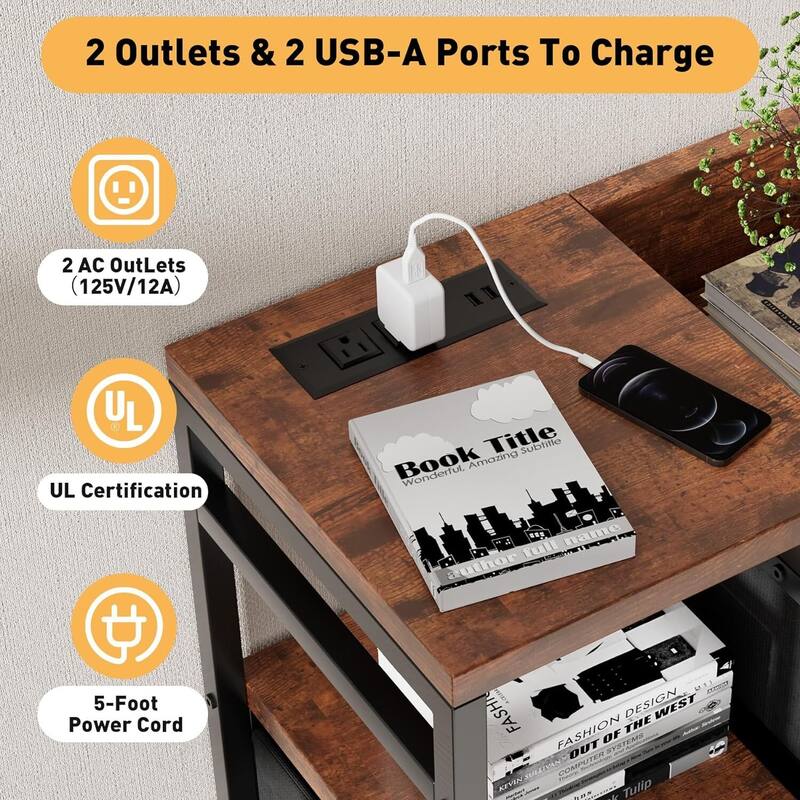 TV Stand with Power Outlet, Bedroom Dresser with 9 Drawers,