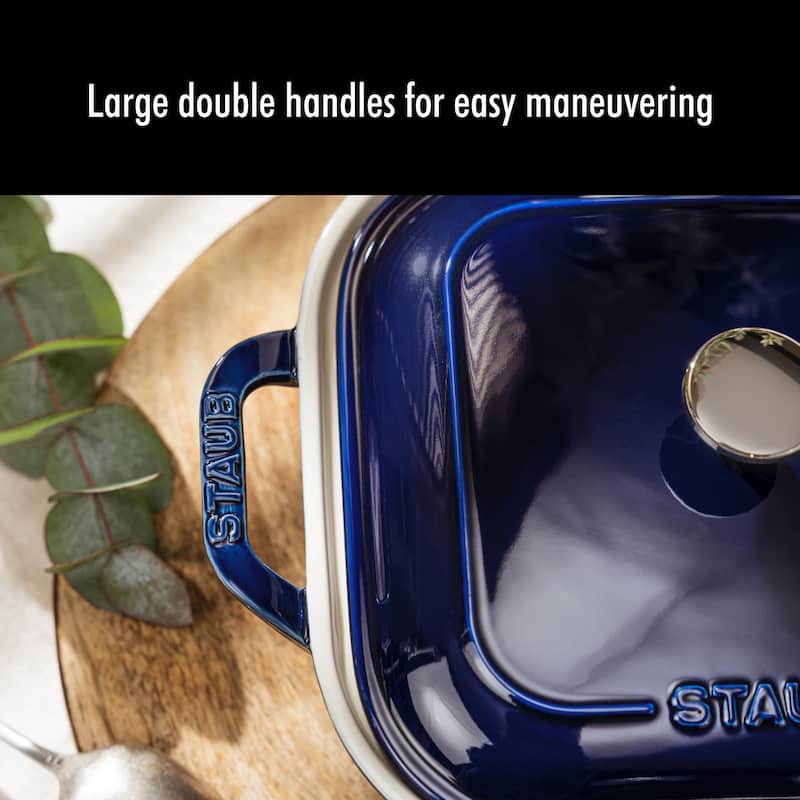 Staub Ceramic 4-pc Baking Pans Set, Casserole Dish with Lid, Brownie Pan