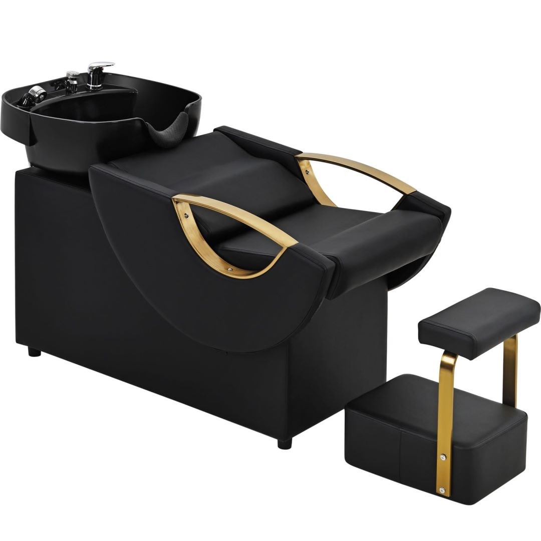 ABS Plastic Shampoo Spa Backwash Barber Salon Chair - Black