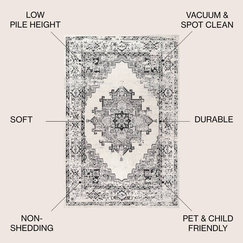 JONATHAN Y Boho Cottage Medallion Area Rug