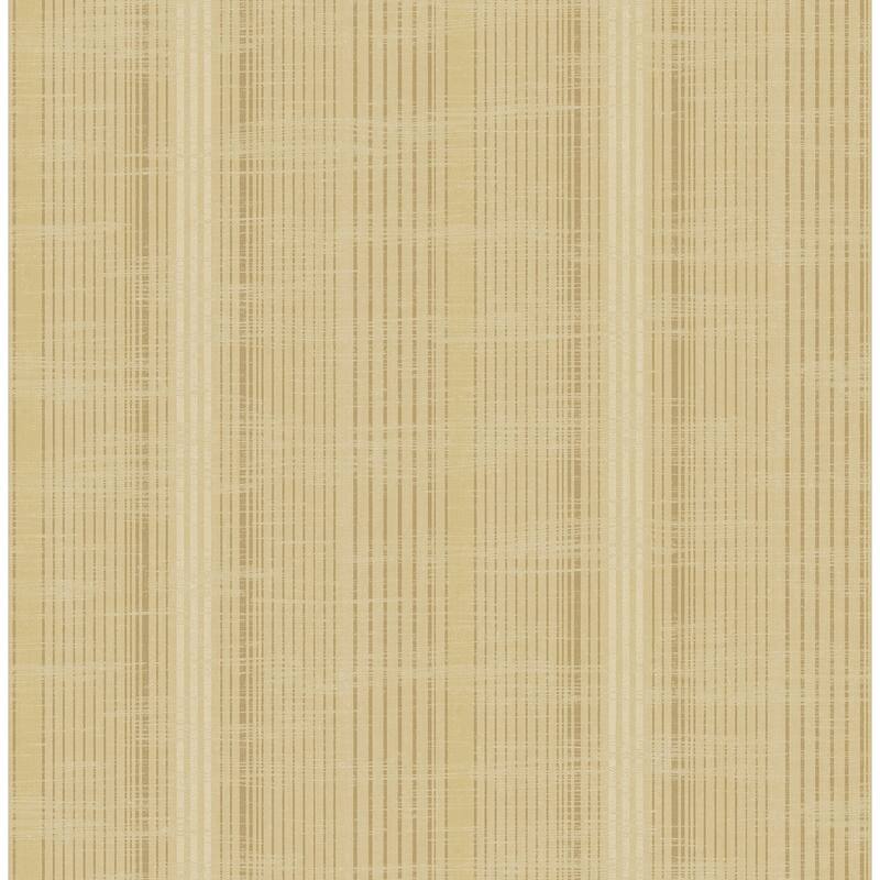 Seabrook Designs Longthorpe Stripe Unpasted Wallpaper - 20.5 in. W x 33 ft. L - Metallic Beige & Khaki
