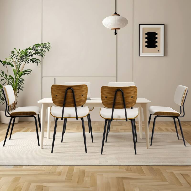 Faux Leather Upholstered Dining Chairs Set of 2/4 - 33.5" H x 17.5" W x 23" D