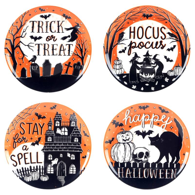 Certified International Hocus Pocus 9" Salad/Dessert Plates, Set of 4 - 9" Diam x .75"