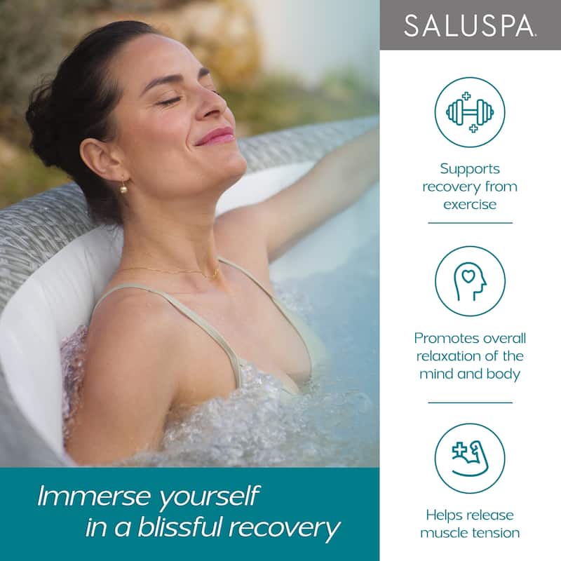 Bestway SaluSpa Zurich AirJet Inflatable Hot Tub with 120 Soothing Jets, Gray - 71in. X 26in.