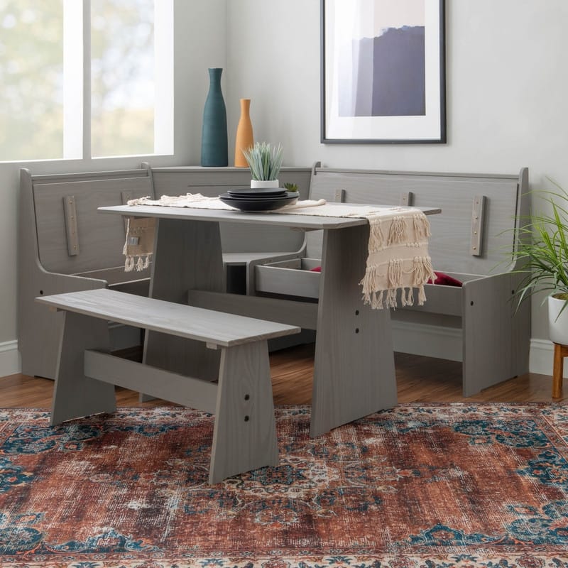 Wendell Solid Wood Corner Breakfast Nook Dining Set