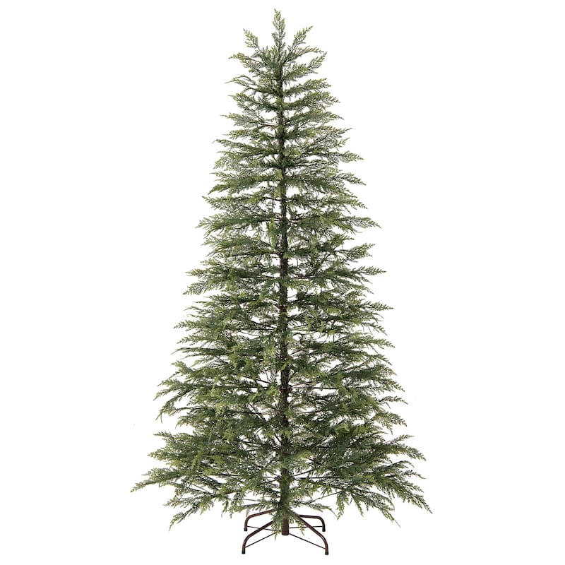 Pre-Lit Green Artificial Christmas Tree with Multicolor LED Lights and Realistic TPE Branches