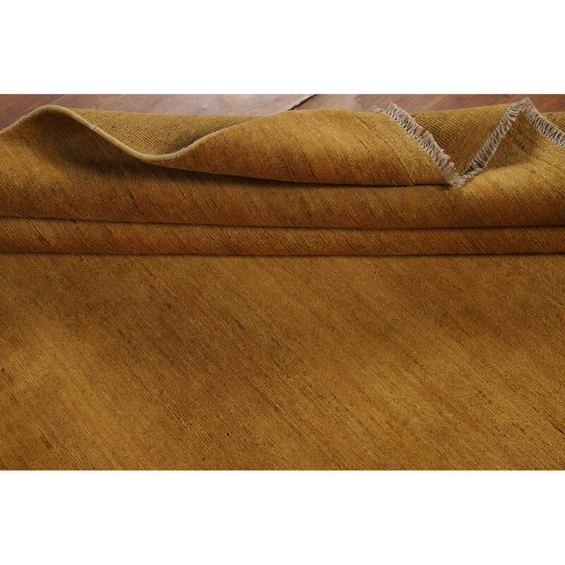 Yellow Gabbeh Oriental Square Area Rug Handmade Wool Carpet - 6'7" x 6'8"