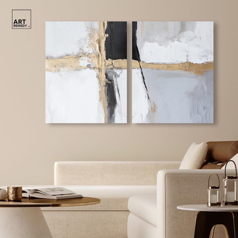 Cracks of Creation IV Canvas Set of 2 by Art Remedy, Gallery Wrapped