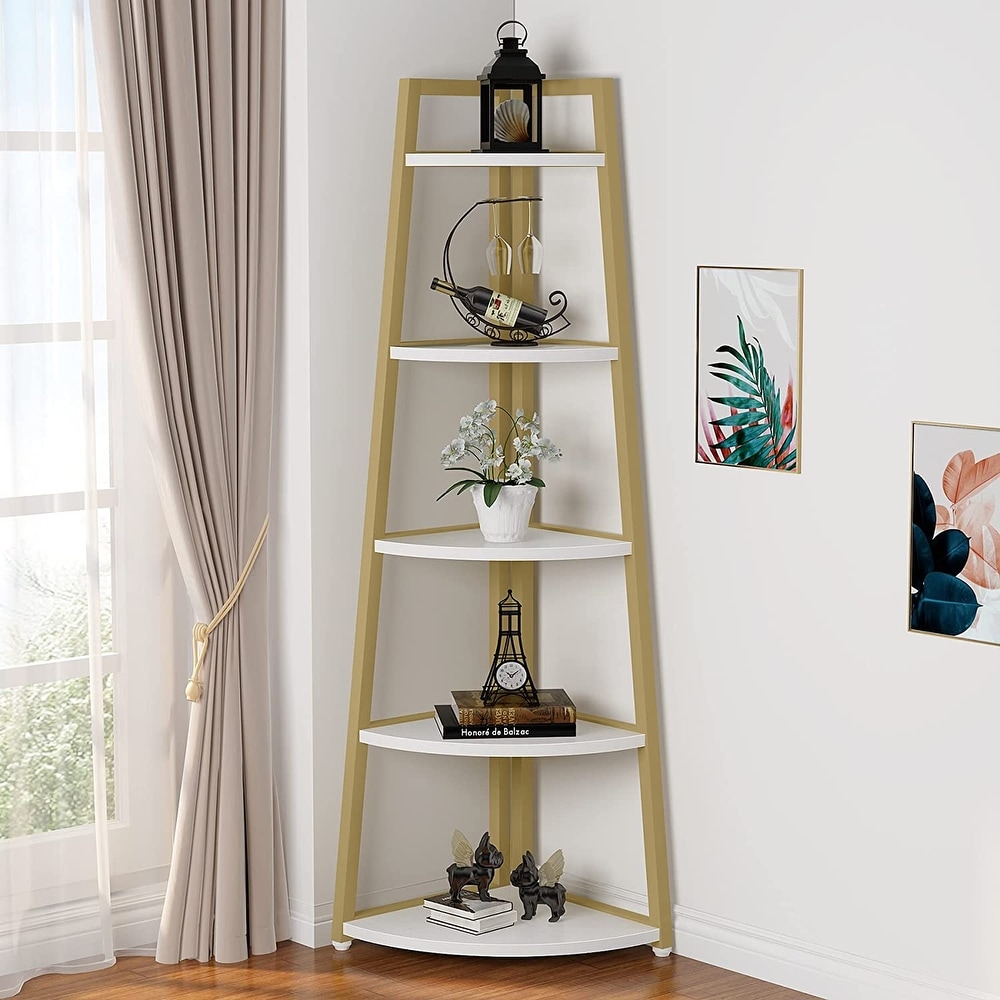 Gold corner deals bookcase