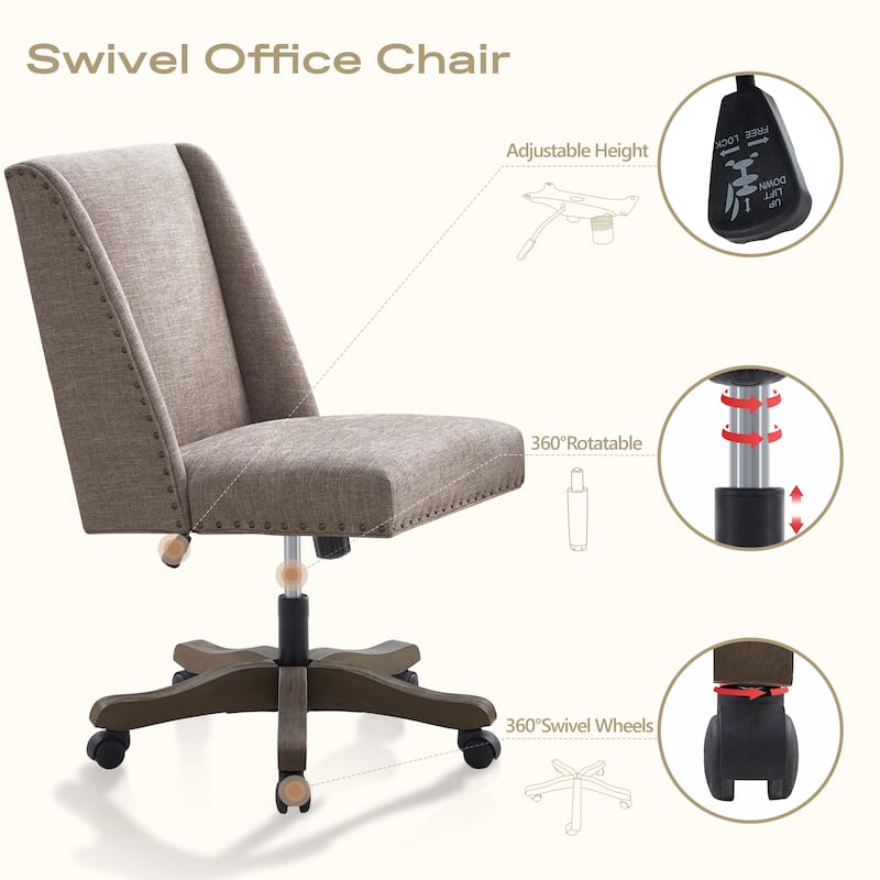 Huimo Home Office Desk Chair with Wheels, 360° Swivel