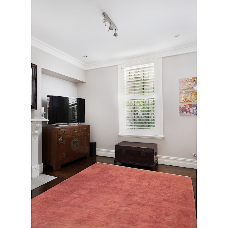 ECARPETGALLERY Hand-knotted Vibrance Dark Coral Wool Rug - 7'10 x 10'9