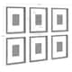 Kate and Laurel Calter 6 Piece Framed Black and White Print Art Set