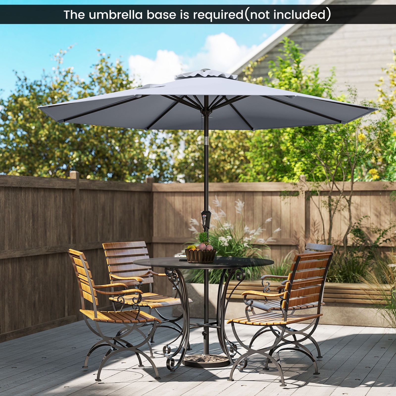 casual cushion corp push button patio umbrella Treasure Garden 9' Auto Tilt with Sunbrella Fabric Black / Spa With an Hexagon shape Gymax 9 Feet Patio Umbrella